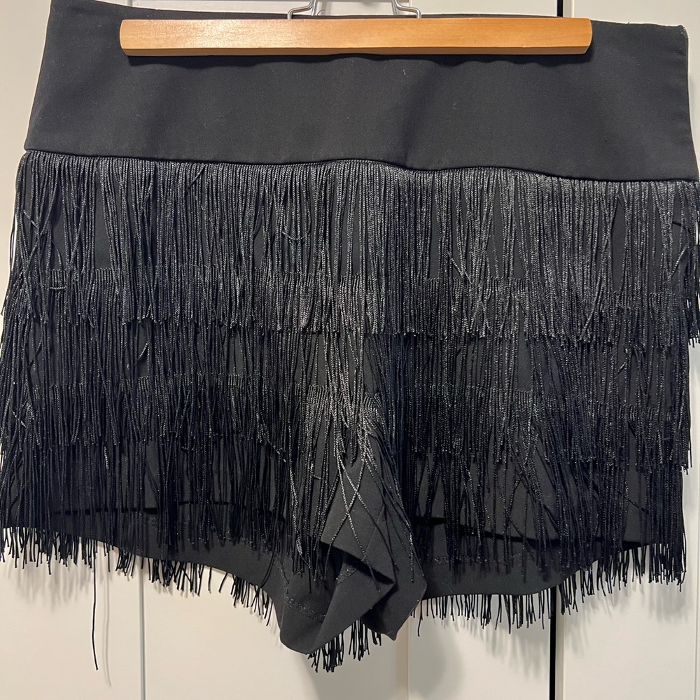 VENUS Black Fringe Women Shorts